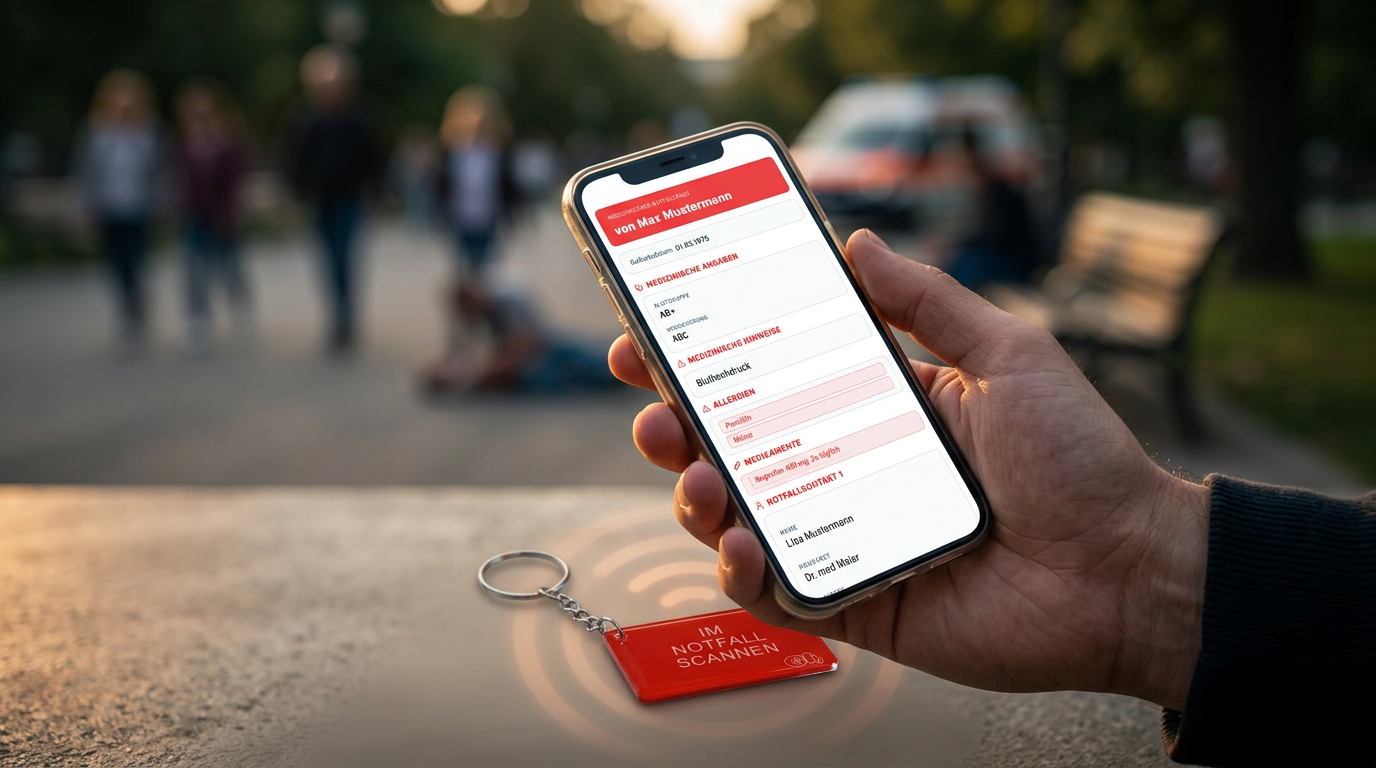 Digitaler Diabetes-Notfallpass auf Smartphone